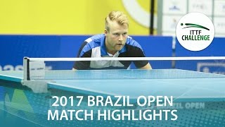 【Video】MATSUMOTO Cazuo VS FLORITZ Philipp, vòng 16 Seamaster 2017 ITTF Challenge, Seamaster Brazil Mở