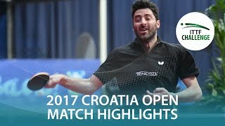 【Video】GIONIS Panagiotis VS PUCAR Tomislav, vòng 16 2017 ITTF Challenge, Zagreb Open
