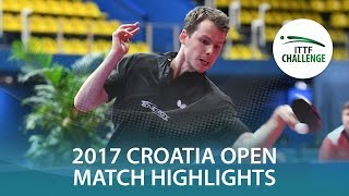 【Video】GROTH Jonathan VS GNANASEKARAN Sathiyan, vòng 16 2017 ITTF Challenge, Zagreb Open