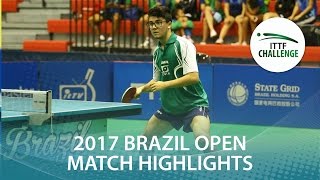 【Video】SANTOS Vitor VS YOKOTA Gustavo, khác Seamaster 2017 ITTF Challenge, Seamaster Brazil Mở