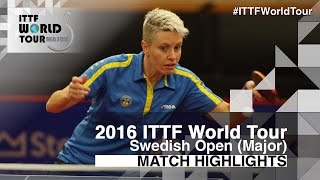 【Video】EKHOLM Matilda VS HAN Ying, vòng 32 2016 Thụy Điển mở 