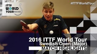 【Video】MOREGARD Truls VS LIAO Cheng-Ting, vòng 32 2016 Thụy Điển mở 