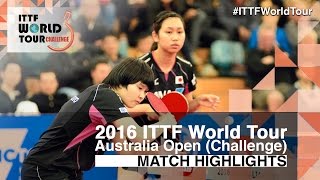 【Video】HONOKA Hashimoto・HITOMI Sato VS LAY Jian Fang・MIAO Miao, chung kết 2016 Úc mở rộng 
