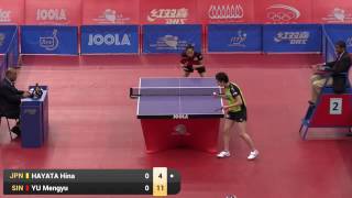 【Video】HINA Hayata VS YU Mengyu, vòng 32 2016 Qatar mở rộng 