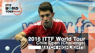 【Video】SCHREINER Florian VS TOLOSA Santiago, tứ kết 2016 Chile Open 
