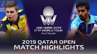 【Video】MOREGARD Truls VS GNANASEKARAN Sathiyan, vòng 128 2019 Bạch kim Qatar mở