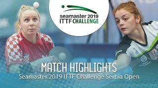 【Video】MALOBABIC Ivana VS JOKIC Tijana,  2019 ITTF Thử thách Serbia mở