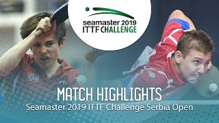 【Video】KATSMAN Lev VS WETZEL Adrian,  2019 ITTF Thử thách Serbia mở