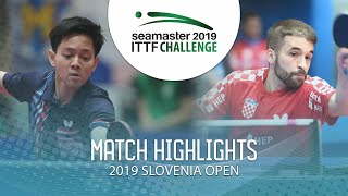 【Video】TANVIRIYAVECHAKUL Padasak VS CIPIN Filip,  Thử thách ITTF 2019 tại Slovenia