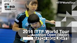 【Video】HINA Hayata・MIYU Kato VS HONOKA Hashimoto・HITOMI Sato, chung kết 2016 Hybiome Austrian Open 