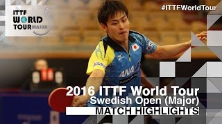 【Video】YUYA Oshima VS KARLSSON Mattias, chung kết 2016 Thụy Điển mở 