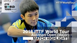 【Video】TOMOKAZU Harimoto VS ANGLES Enzo, tứ kết 2016 Hybiome Austrian Open 