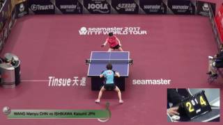 【Video】KASUMI Ishikawa VS WANG Manyu, vòng 32 2017 Seamaster 2017 Platinum, Qatar Open